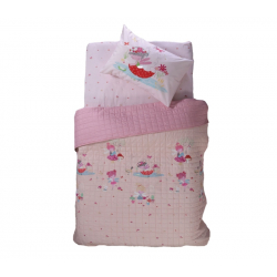 Παιδικό κουβερλί μονό Nef-Nef Spring Fairies Pink 180x220 cm