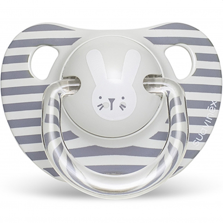 Suavinex πιπίλα Premium Physiological Hygge Baby Grey Stripes Rabbit 6-18Μ