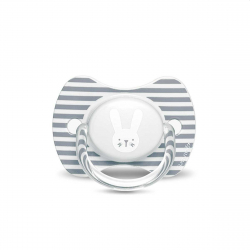 Suavinex πιπίλα Premium Anatomical Hygge Baby Grey Stripes Rabbit 6-18Μ