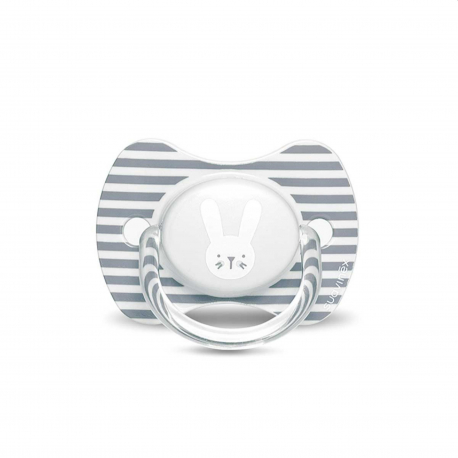 Suavinex πιπίλα Premium Anatomical Hygge Baby Grey Stripes Rabbit 6-18Μ