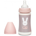 Suavinex μπιμπερό Hygge Pink Whiskers με θηλή Round 270 ml 0m+ (1τμχ)