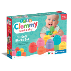 Σετ 10 μαλακά τουβλάκια Baby Clementoni® Soft Clemmy touch & play