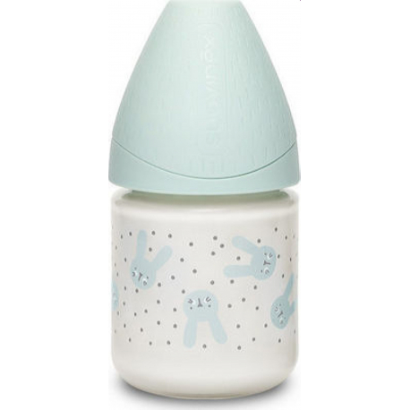 Suavinex μπιμπερό Hygge Mint Rabbit με θηλή Round αργής ροής 120ml 0m+ (1τμχ)