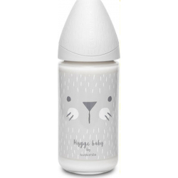 Suavinex μπιμπερό Hygge Baby Grey Whiskers με θηλή Round 240 ml 0M+
