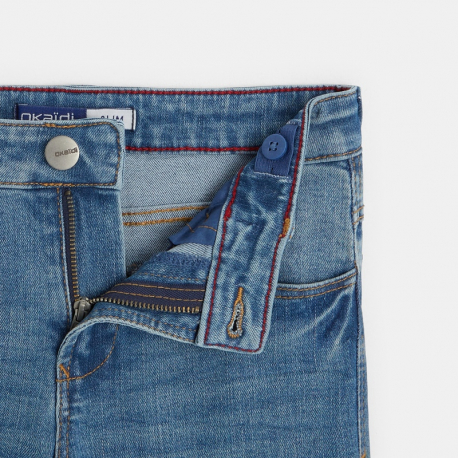 Okaidi Τζιν παντελόνι slim με 5 τσέπες από βιολογικό βαμβάκι