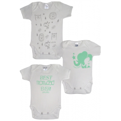 Κορμάκια Pretty baby® Λευκό 18-36 μηνών, σετ των 3