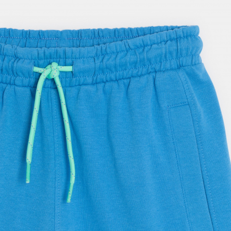 Okaidi Bermuda sportswear en jersey bleu Garcon