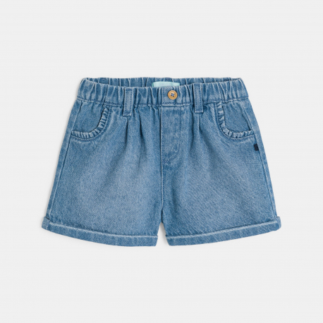 Obaibi Short denim bleu fonce bebe fille