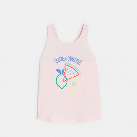 Okaidi Debardeur motifs imprimes et sequins blanc Fille