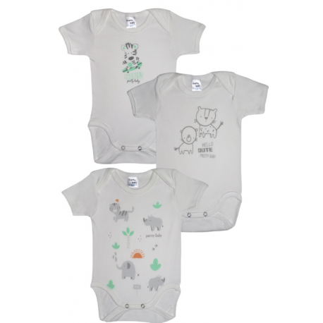 Κορμάκια Pretty baby® Λευκό 18-36 μηνών, σετ των 3