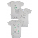 Κορμάκια Pretty baby® Λευκό 18-36 μηνών, σετ των 3