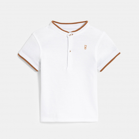 Obaibi Obaibi Short a bretelles et polo blanc bebe garcon
