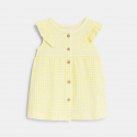 Obaibi Robe seersucker vichy jaune bebe fille