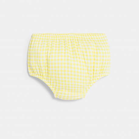 Obaibi Robe seersucker vichy jaune bebe fille