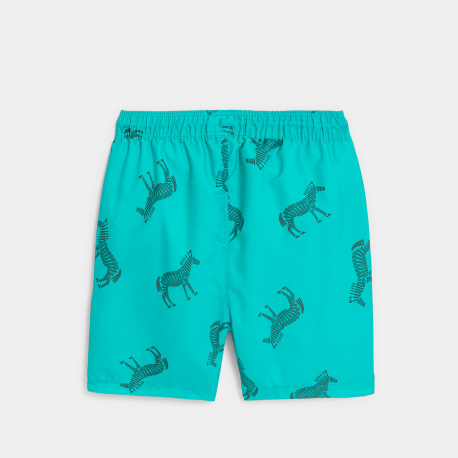 Okaidi Short de bain imprime zebre bleu Garcon