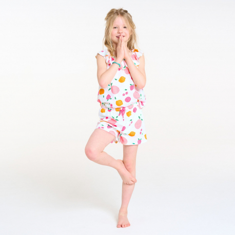Okaidi Pyjama 2 pieces imprime blanc Fille