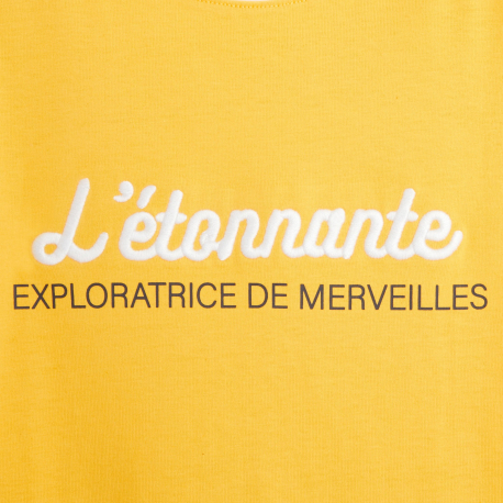Okaidi T-shirt a message Aventure jaune fille