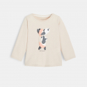 Obaibi T-shirt coton bio imprime pois moutons rose bebe fille