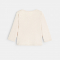 Obaibi T-shirt coton bio imprime pois moutons rose bebe fille