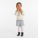 Obaibi T-shirt coton bio imprime pois moutons rose bebe fille