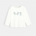 Obaibi T-shirt coton bio imprime pois moutons rose bebe fille