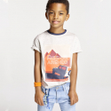 Okaidi T-shirt jersey flamme archeologue orange garcon