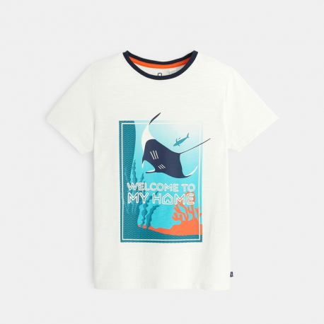 Okaidi T-shirt jersey flamme archeologue orange garcon