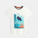 Okaidi T-shirt jersey flamme archeologue orange garcon