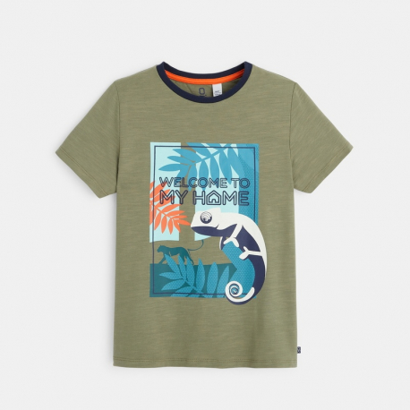 Okaidi T-shirt jersey flamme archeologue orange garcon