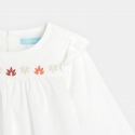 Obaibi Blouse popeline de coton brodee blanche bebe fille