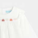 Obaibi Blouse popeline de coton brodee blanche bebe fille