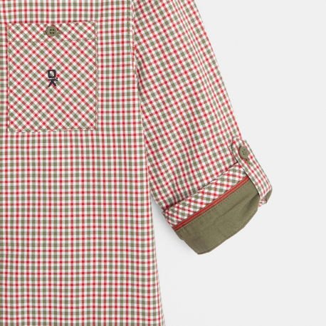 Okaidi Chemise a carreaux rouge garcon