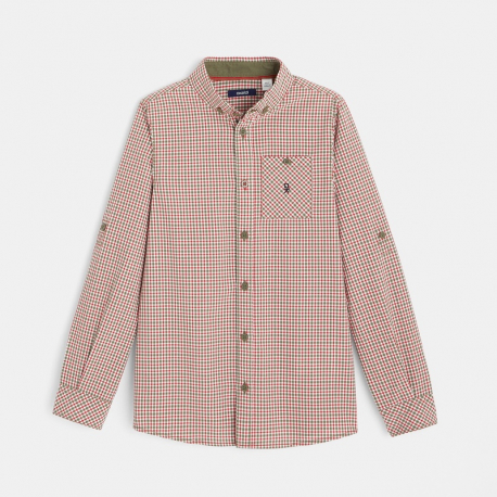 Okaidi Chemise a carreaux rouge garcon