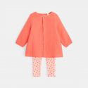Obaibi Robe tunique et legging imprime orange bebe fille