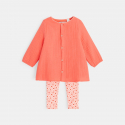 Obaibi Robe tunique et legging imprime orange bebe fille