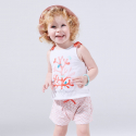 Obaibi Debardeur a motif corail blanc bebe fille