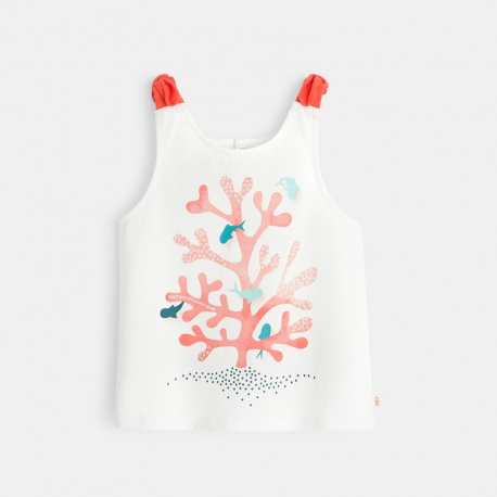 Obaibi Debardeur a motif corail blanc bebe fille