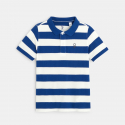 Okaidi Polo pique raye bicolore bleu garcon