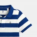 Okaidi Polo pique raye bicolore bleu garcon