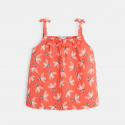 Obaibi Blouse gaze de coton imprimΓ© oiseaux orange bΓ©bΓ© fille