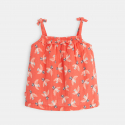 Obaibi Blouse gaze de coton imprimΓ© oiseaux orange bΓ©bΓ© fille