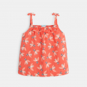 Obaibi Blouse gaze de coton imprimΓ© oiseaux orange bΓ©bΓ© fille