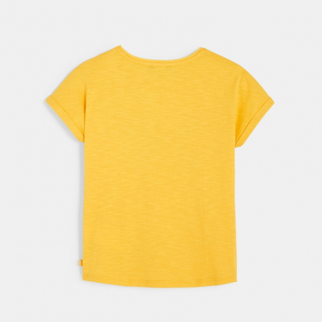 Okaidi T-shirt a motif brode jaune fille