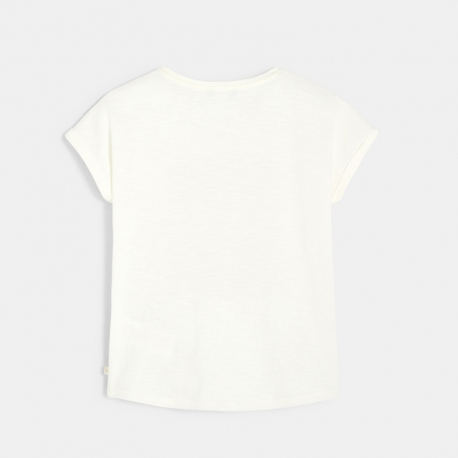 Okaidi T-shirt a motif brode jaune fille