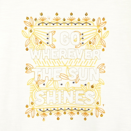 Okaidi T-shirt a motif brode jaune fille