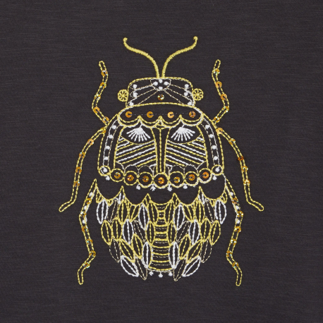 Okaidi T-shirt a motif brode jaune fille