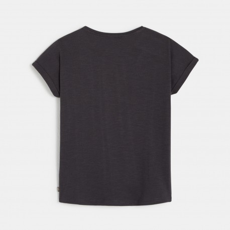 Okaidi T-shirt a motif brode jaune fille