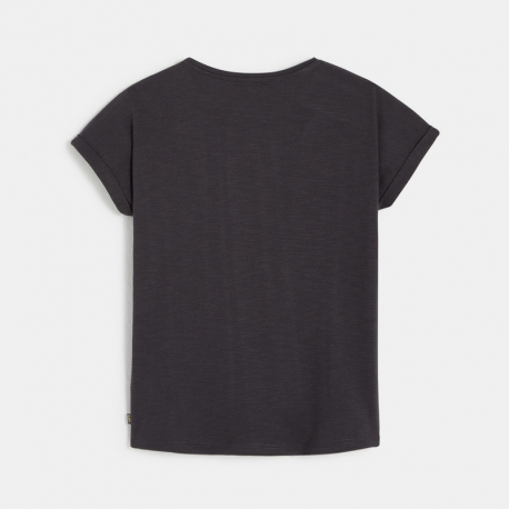 Okaidi T-shirt a motif brode jaune fille