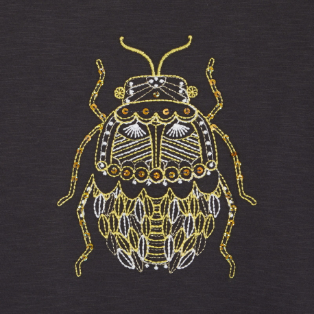 Okaidi T-shirt a motif brode jaune fille