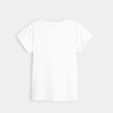 Okaidi T-shirt manches plissees motif sequin blanc fille